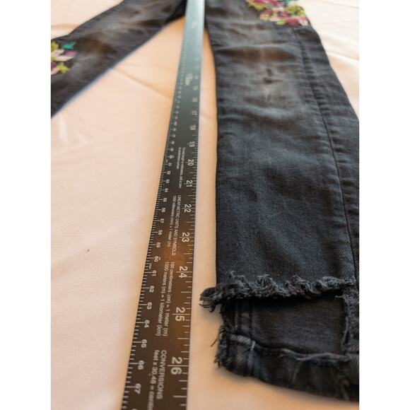 Zara trafaluc Denimwear Womens‎ Embroidered Sz 2 Skinny - Picture 8 of 13